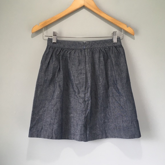 UO Chambray Blue Denim BDG Skater Mini Skirt - Picture 8 of 8